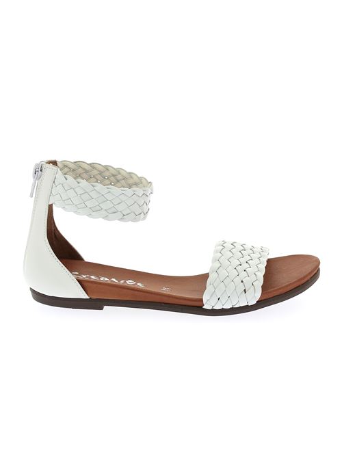 sandalo da donna in pelle intrecciata bianca CREATIVE | PL54628X