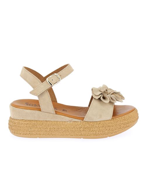 sandalo con zeppa da donna in camoscio nude CREATIVE | PL101Y