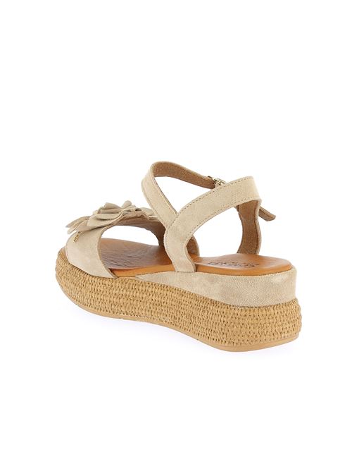 sandalo con zeppa da donna in camoscio nude CREATIVE | PL101Y