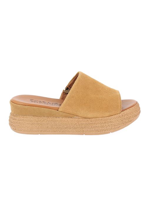 sabot con zeppa da donna in camoscio cuoio CREATIVE | PL152X