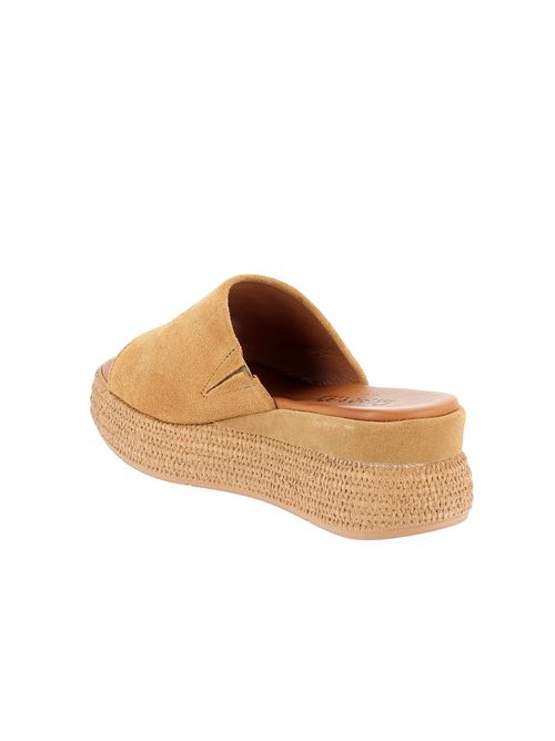 sabot con zeppa da donna in camoscio cuoio CREATIVE | PL152X