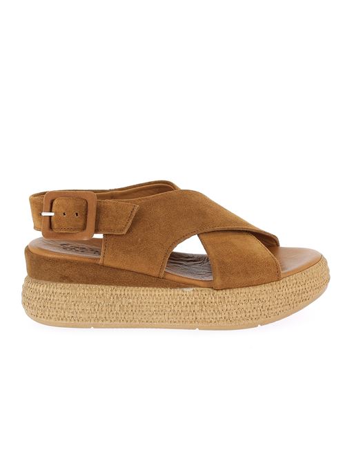 sandalo con zeppa da donna in camoscio cuoio CREATIVE | PL153X