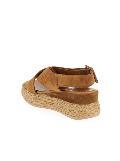 sandalo con zeppa da donna in camoscio cuoio CREATIVE | PL153X