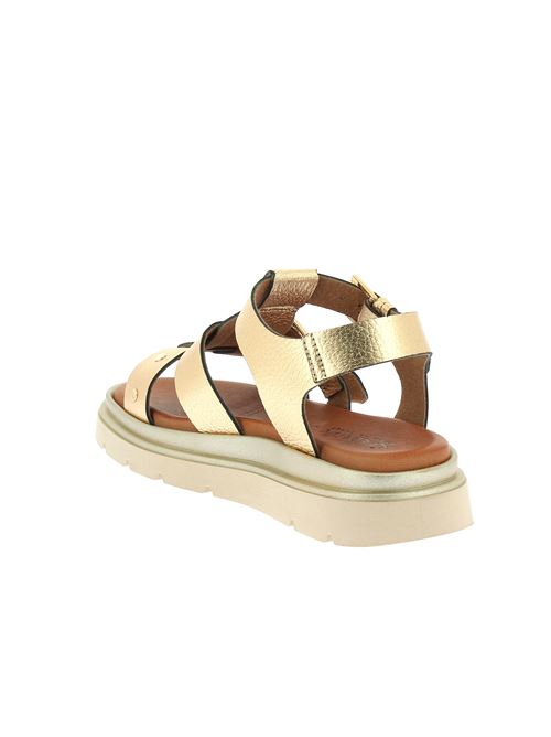 sandalo da donna in pelle laminata oro con borchie oro CREATIVE | PL305Y