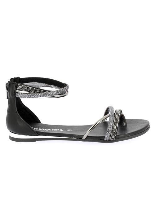 sandalo infradito gioiello da donna in strass e glitter nero CREATIVE | PL53530Z