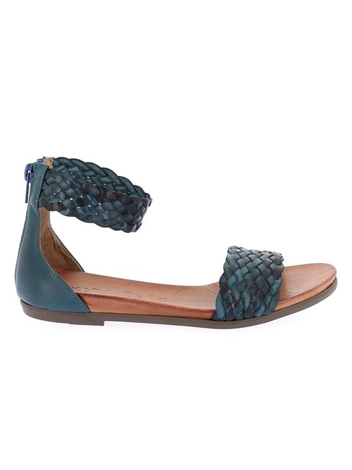 sandalo da donna in pelle intrecciata blu CREATIVE | PL54628Z