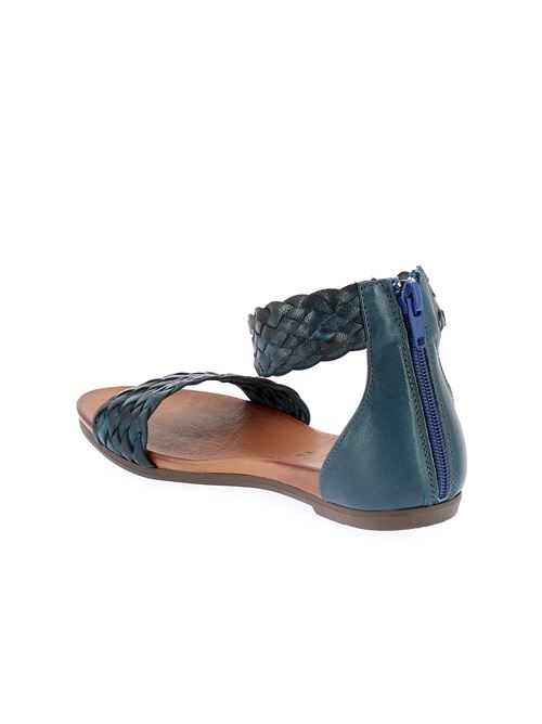 sandalo da donna in pelle intrecciata blu CREATIVE | PL54628Z