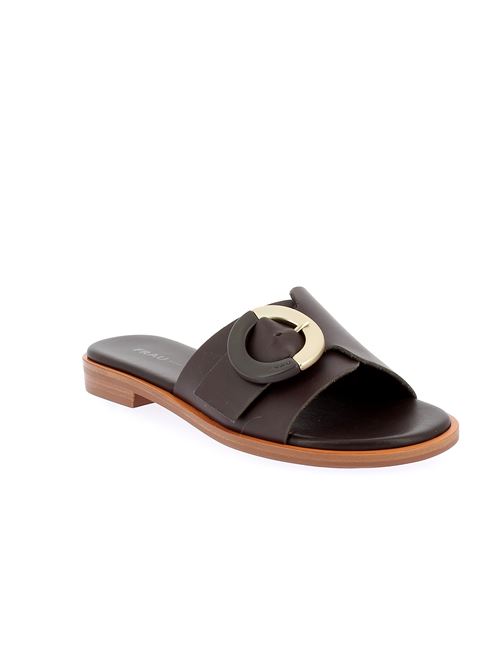 sabot da donna in pelle testa di moro FRAU | 85P4Y