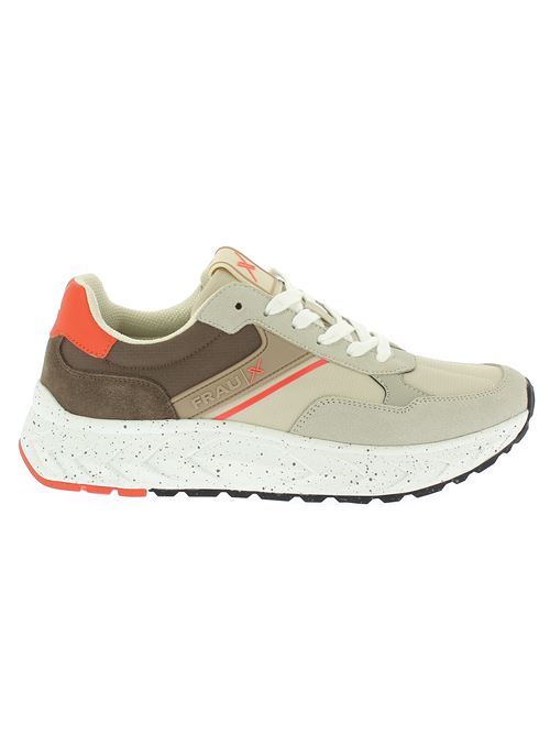 sneaker uomo Frau X beige e arancio in camoscio e tessuto con plantare estraibile FRAU | X002X