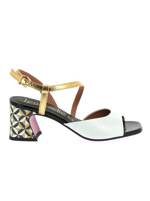 sandalo con tacco da donna in naplak bianco e oro LEGAZZELLE | 606X