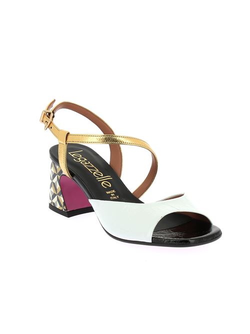 sandalo con tacco da donna in naplak bianco e oro LEGAZZELLE | 606X