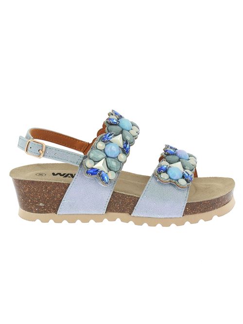 sandalo con zeppa da donna azzurro con pietre MELLUSO | 018148Y