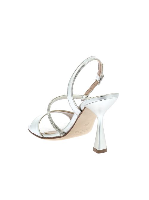 sandalo gioiello con tacco in pelle laminata argento MELLUSO | J662X