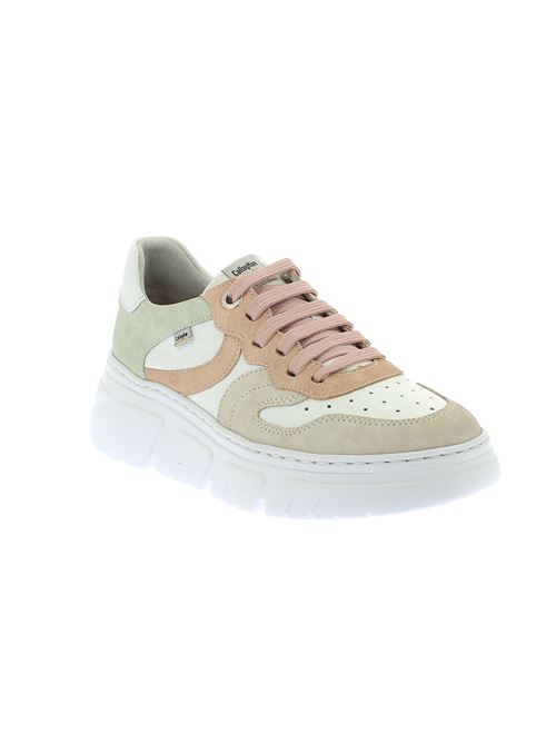 sneakers da donna in pelle e camoscio biaca e beige CALLAGHAN | 51809.4X