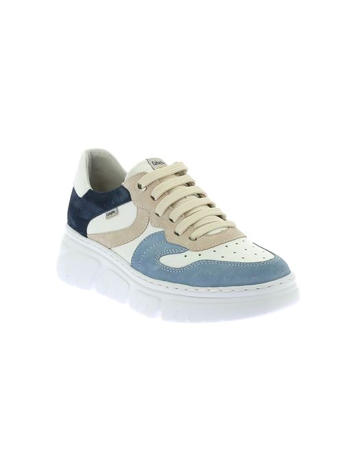 sneakers da donna in pelle e camoscio biaca e azzurro CALLAGHAN | 51809.5X