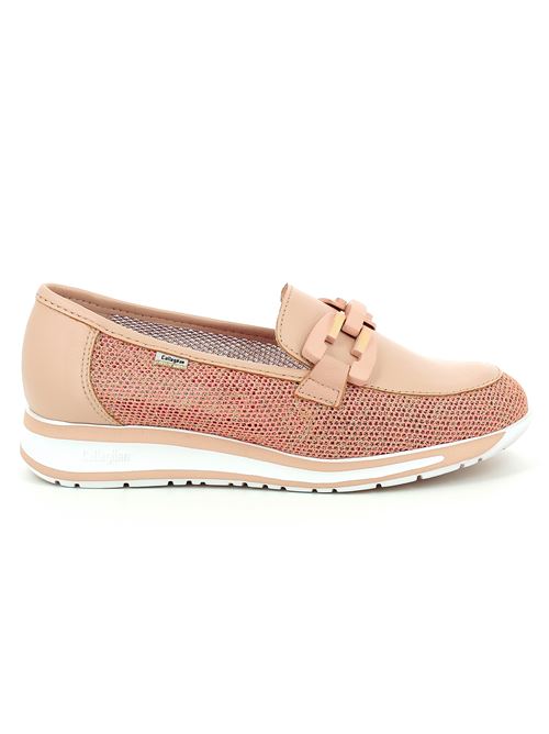 mocassino da donna in pelle e tessuto stretch rosa cipria CALLAGHAN | 87109.2X