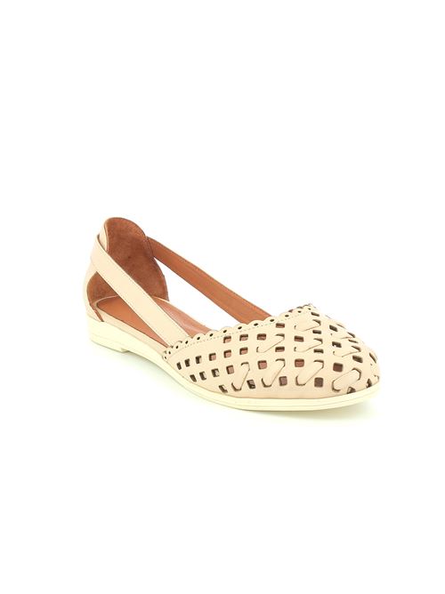 ballerina in pelle intrecciata beige FRAU | 03B0Y