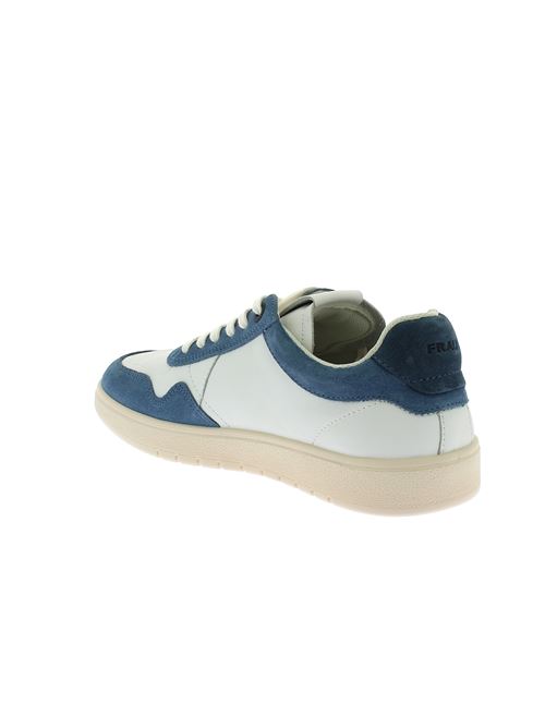 sneakers da uomo in pelle bianca e camoscio azzurro FRAU | 11M0X