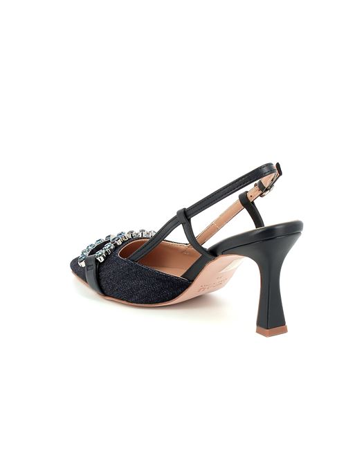 decolleté con tacco in denim blu FRAU | 82F7X