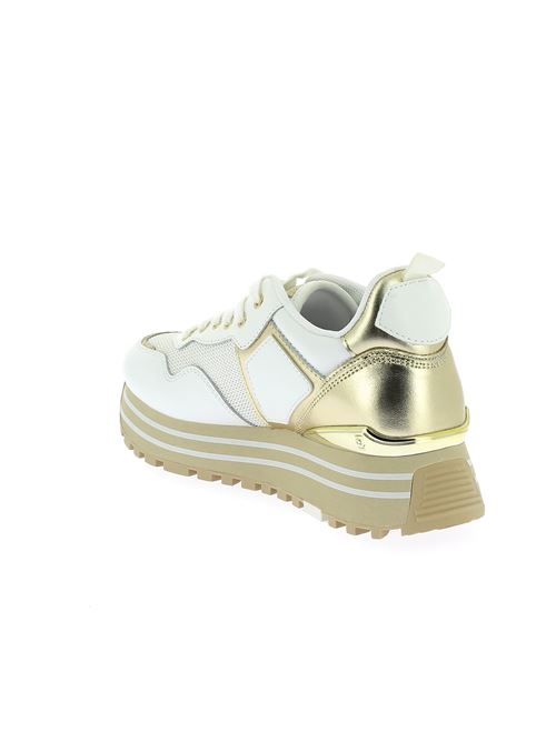 Maxi Wonder sneakers da donna in pelle e tessuto bianca LIU-JO | BA4053PX03001111