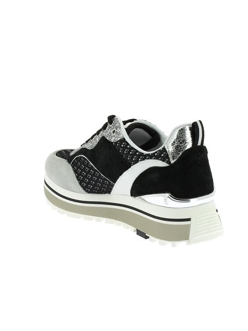 Maxi Wonder sneakers da donna in camoscio e tessuto nero LIU-JO | BA4059TX39422222
