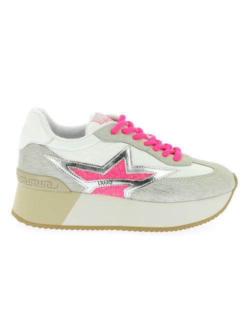 Dreamy sneakers da donna in camoscio grigio e tessuto bianca LIU-JO | BA4083PX480S3209