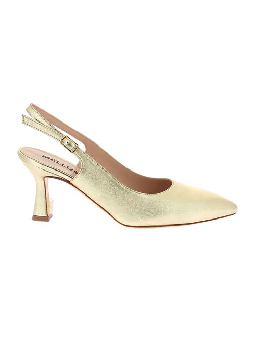 decolleté con tacco in pelle laminata oro MELLUSO | D165X