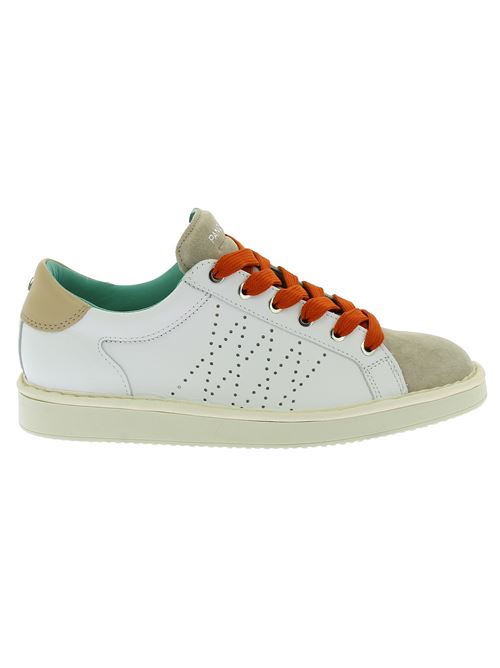 P01 sneakers da uomo in pelle bianca e camoscio sabbia PANCHIC | P01M013-00873032