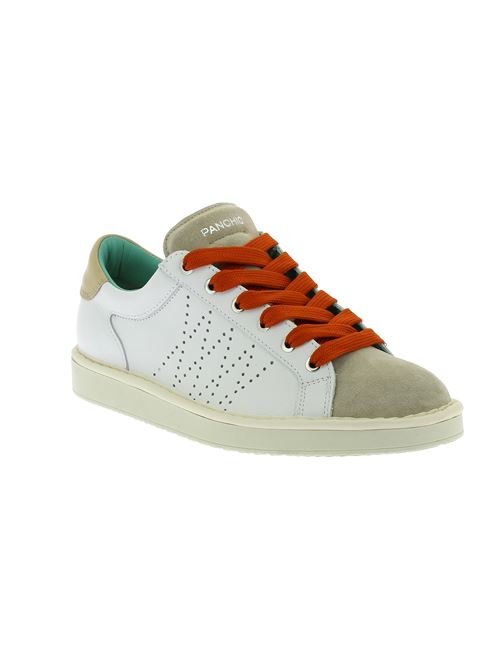 P01 sneakers da uomo in pelle bianca e camoscio sabbia PANCHIC | P01M013-00873032