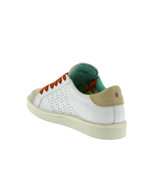 P01 sneakers da uomo in pelle bianca e camoscio sabbia PANCHIC | P01M013-00873032
