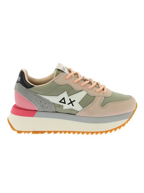 Big Stargirl - sneakers da donna in camoscio rosa e tela grigia SUN68 | Z3421406