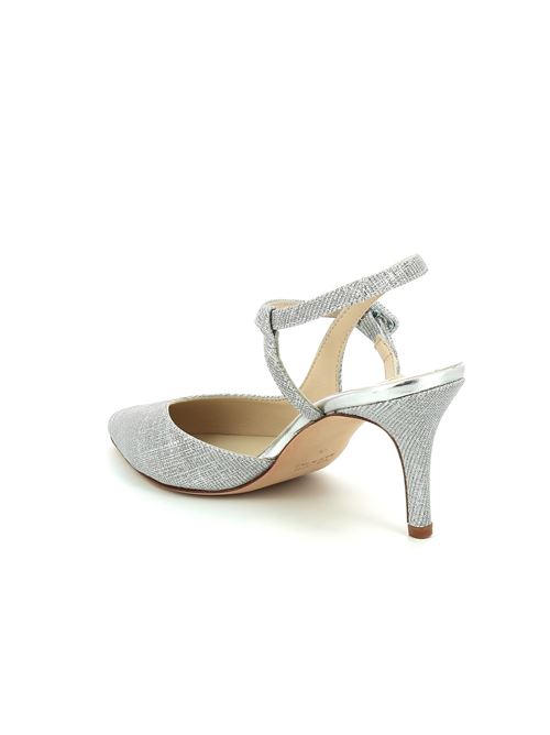 decolleté con tacco in tessuto glitter argento BERTOSSI | 320Y