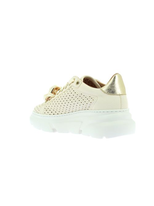 sneakers da donna in pelle forata beige STOKTON | 861DSS23Y